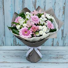 Букет цветов из:  Герберы, Альстромерии и Хризантемы #REPLACE_PRED# Леонихе