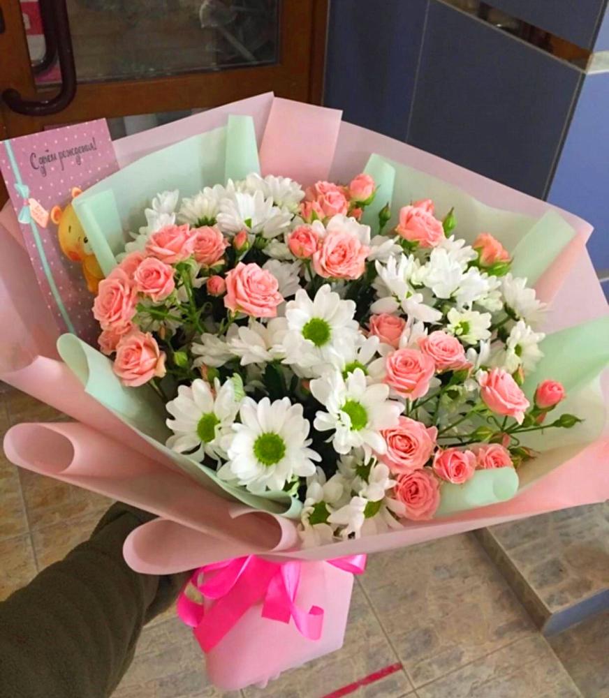 Букет цветов из: Розы и Хризантемы в Леонихе