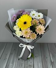 Букет цветов из:  Розы, Герберы и Хризантемы в Леонихе