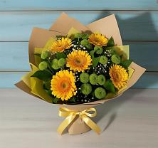 Букет цветов из:  Герберы и Хризантемы в Леонихе