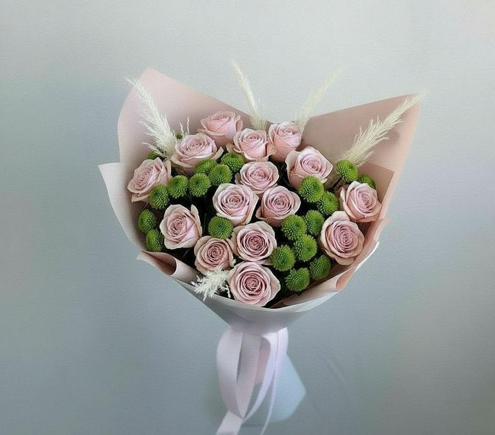 Букет цветов из: Розы и Хризантемы в Леонихе