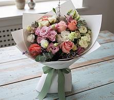 Букет цветов из:  Розы, Лизиантусы и Гвоздики #REPLACE_PRED# Леонихе