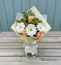 Букет цветов из:  Герберы, Розы и Хризантемы в Леонихе
