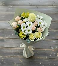 Букет цветов из:  Альстромерии, Розы и Хризантемы в Леонихе