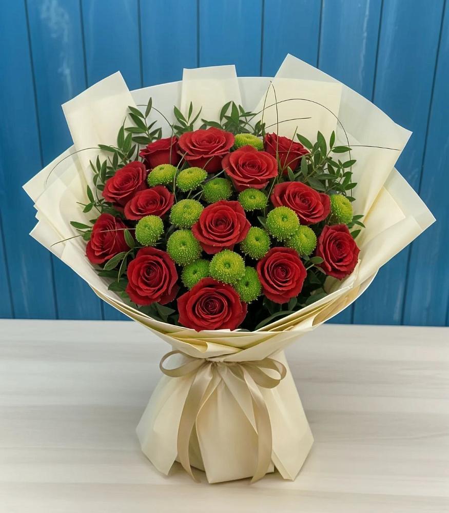 Букет цветов из: Розы и Хризантемы в Леонихе