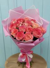 Букет 15 Розовых роз Равель в Леонихе