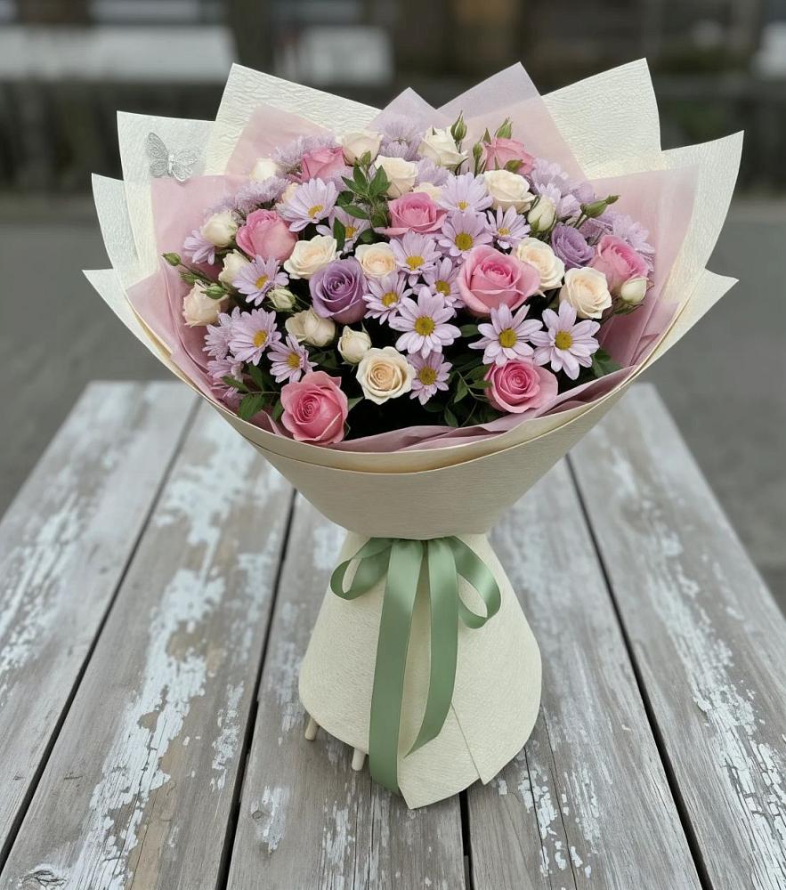 Букет цветов из: Розы и Хризантемы в Леонихе